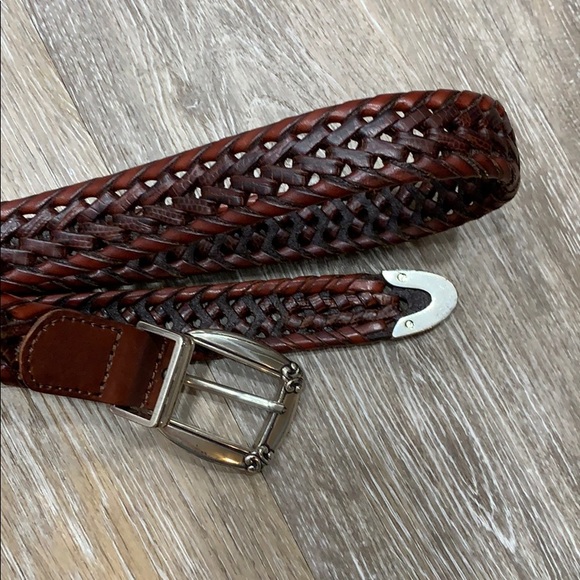 FOSSIL Woven Leather Western Style Belt size M - Picture 4 of 5